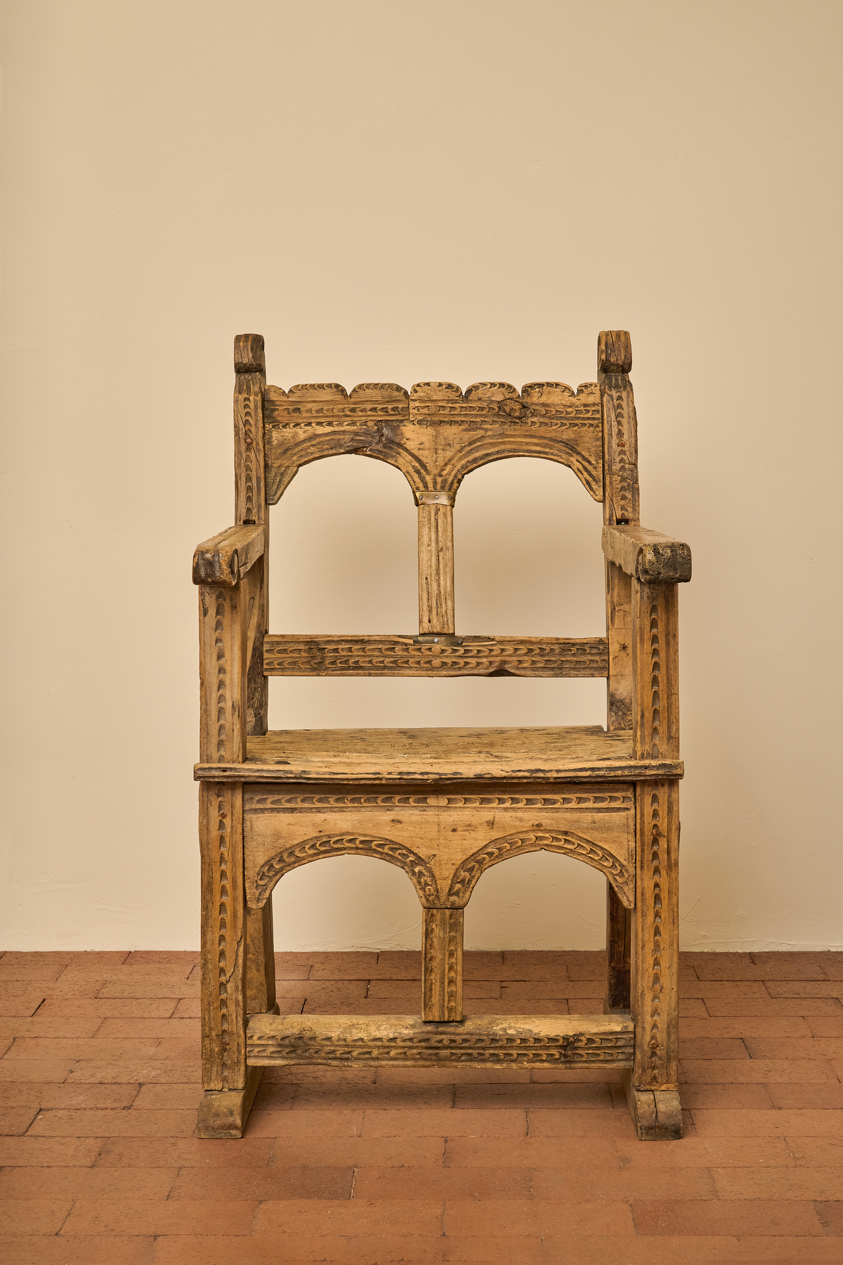 WOODEN ALTAR ARMCHAIR